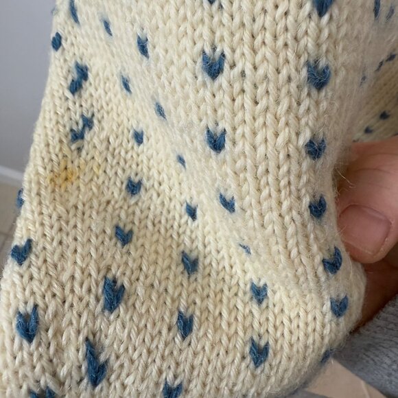 Vintage Norwegian Wool Cardigan Nordic Ski Sweater with Silver Buttons Medium - Picture 9 of 9